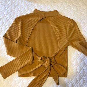 Mustard Yellow Turtle Neck crop top